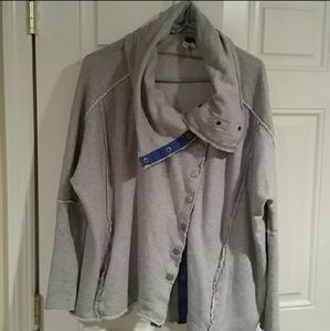 🌿Free People gray foldover sweatshirt size x-smal